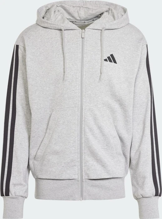 adidas Essentials 3-Streifen French Terry Hoodie medium grey heather/black (Herren)