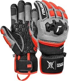 Reusch Worldcup Warrior GS Skihandschuhe black/silver/fluo red