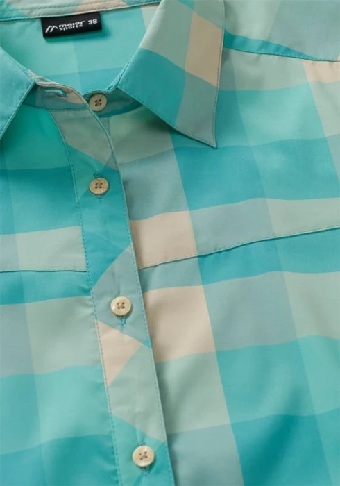 Maier Sports Kendra Hemd kurzarm turquoise check (Damen)