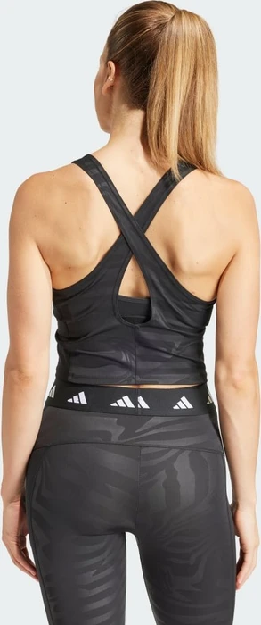 adidas Techfit Printed Crop Training Kompressionsshirt ärmellos schwarz (Damen)