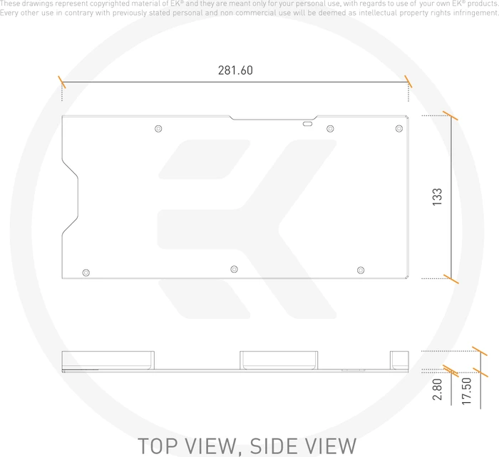EK Water Blocks Quantum Line EK-Quantum Vector² Strix RTX 3070 Ti Backplate Nickel