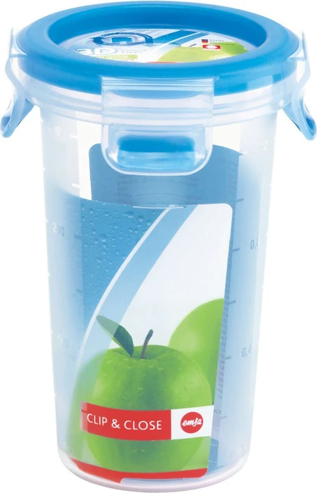 Emsa Clip&Close rund Aufbewahrungsbehälter 350ml blau