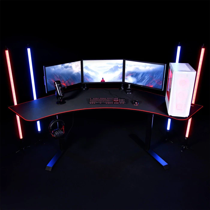 Arozzi Arena Angelo Gaming Eckschreibtisch 225x71cm Black-Red