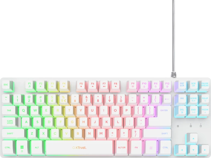 Trust Gaming GXT 833PS Thado TKL Illuminated, weiß, LEDs RGB, USB, DE