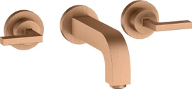 Hansgrohe Axor Citterio 3-Loch Waschbeckenarmatur mit Hebelgriffen 162mm brushed bronze