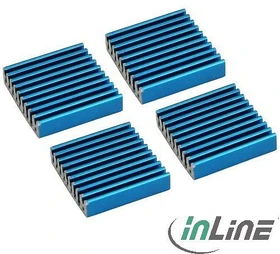 InLine RAM-Kühler selbstklebende Kühlrippen, 4 Stück, blau