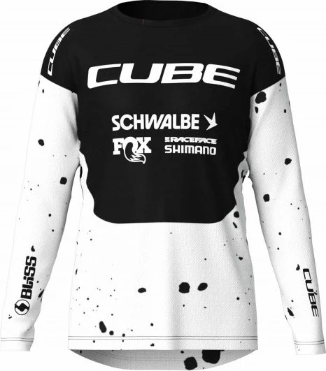 Cube MTB X Factory Racing Trikot langarm black'n'white (Damen)