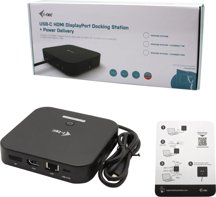 i-tec USB-C HDMI DP Docking Station, USB PD 100W, USB-C 3.1 [Stecker]