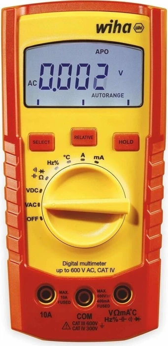 Wiha Digitales Multimeter SB25541 | 600V AC/DC | CAT IV | Auto-Range | Temperatur- & Frequenzmessung | LCD Image