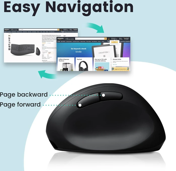 Perixx PERIMICE-819 Wireless Ergonomic Vertical Mouse schwarz, USB/Bluetooth