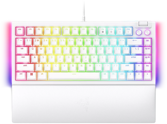 Razer BlackWidow V4 75%, White, hot-swap, Razer ORANGE Tactile Gen-3, USB, US