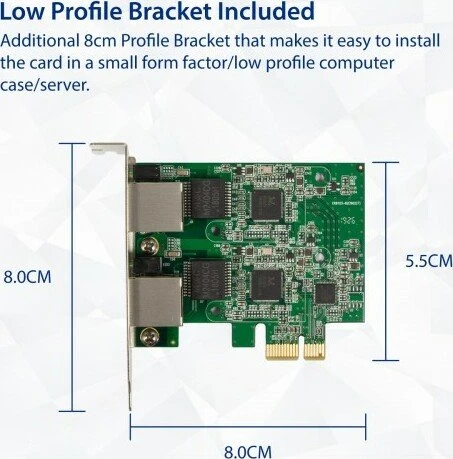 Syba Adapter LAN-Adapter, 2x RJ-45, PCIe 2.0 x1