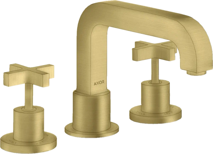 Hansgrohe Axor Citterio 3-Loch Wannenrandarmatur mit Kreuzgriffen brushed brass