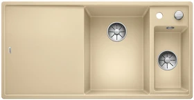 Blanco Axia III 6 S InFino Becken rechts mit Ablauffernbedienung champagner inkl. Holzschneidebrett