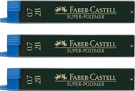 Faber-Castell Super-Polymer Druckbleistiftmine 2B 0.7mm graphit, 3er-Pack