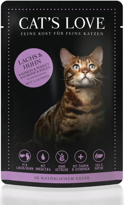 Cat's Love Mix Lachs und Huhn mit Lachsöl, 1.02kg (12x 85g)