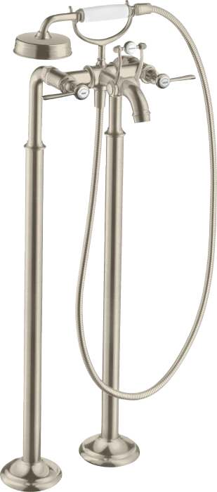Hansgrohe Axor Montreux 2-Griff Wannenarmatur bodenstehend mit Hebelgriffen brushed nickel