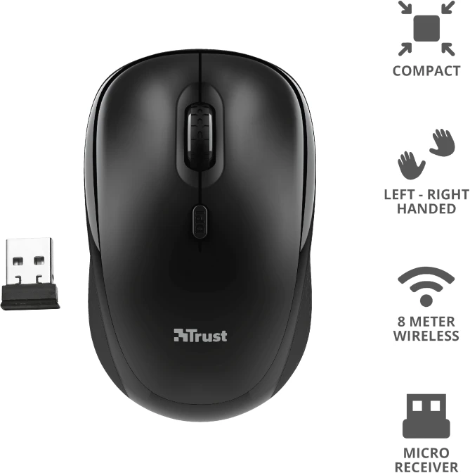 Trust TM-200 Wireless Mouse schwarz, USB