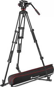 Manfrotto MVK504XTWINGA Fluid-Videokopf 504X mit Alu-Doppelrohrstativ GS