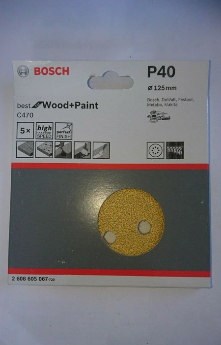 Bosch Professional C470 Best for Wood and Paint Schleifblatt K40, 125mm, 5 Stück