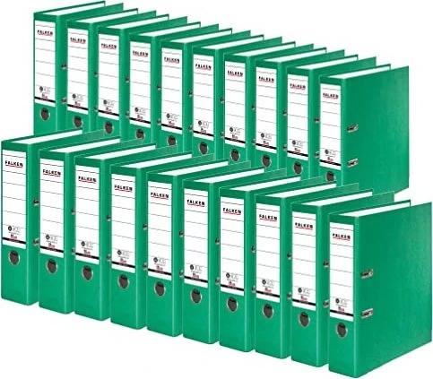 Falken Recycolor Ordner 2-Ring, 80mm, A4, grün, 20er-Pack
