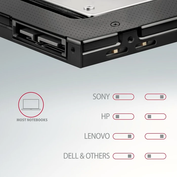 Axagon 2.5" auf 5.25" SlimLine, 9.5mm Bauhöhe, Einschubadapter