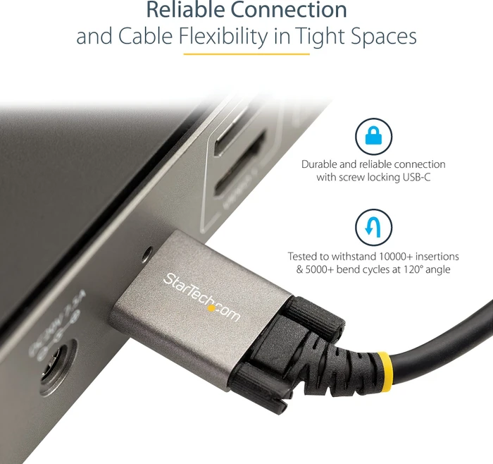 StarTech USB 3.1 Kabel mit Seitenschraubverriegelung, USB-C 3.1 [Stecker]/USB-C 3.1 [Stecker, verschraubbar] schwarz, 1m