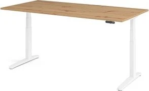 Hammerbacher Ergonomic Aktiv XBHM12 elektrisch höhenverstellbarer Sitz-Steh-Schreibtisch 200x100cm Asteiche/weiß
