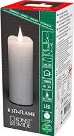 Konstsmide Echtwachskerze 12.7cm weiß LED warmweiß, 1 Stück