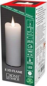 Konstsmide Echtwachskerze 12.7cm weiß LED warmweiß, 1 Stück