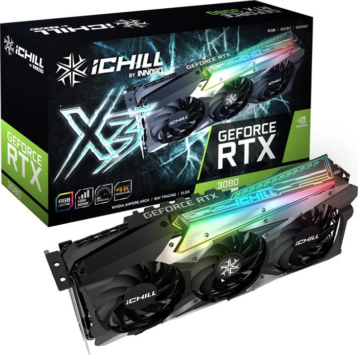 INNO3D GeForce RTX 3080 iCHILL X3 LHR, 10GB GDDR6X, HDMI, 3x DP