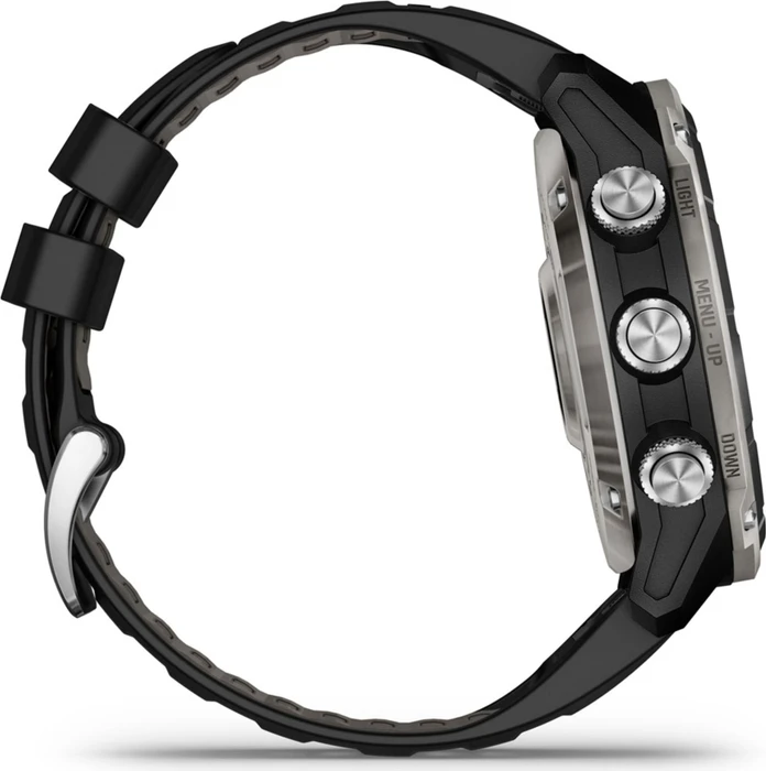 Garmin Descent Mk3i 51mm mit Silikonarmband silver-black pvd titanium/black-pebble grey