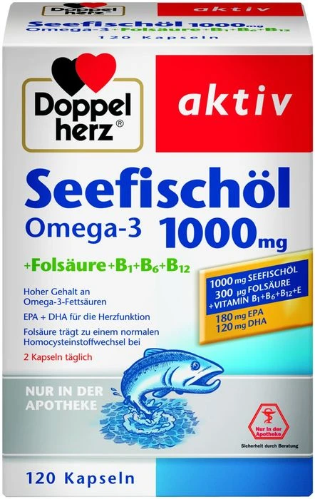 Doppelherz Seefischöl Omega-3 1000mg, 120 Stück