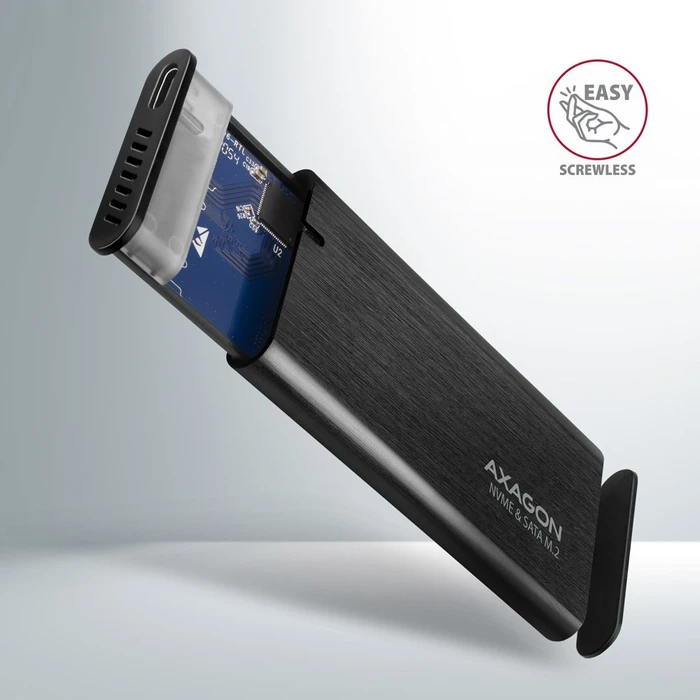 Axagon M.2 Festplattengehäuse, schwarz, M.2 PCIe/SATA, USB-C 3.1