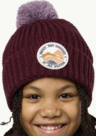Jack Wolfskin Pompom Badge Beanie boysenberry (Junior)