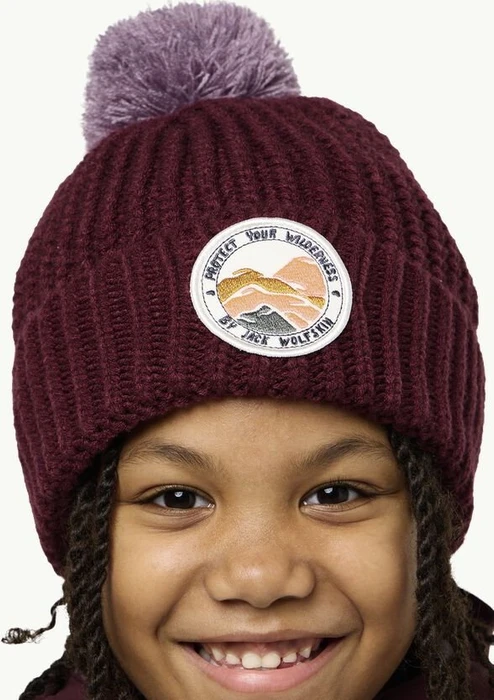 Jack Wolfskin Pompom Badge Beanie boysenberry (Junior)