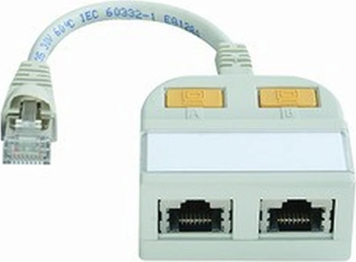 Telegärtner T-Adapter Cat.5e, ungeschirmt, 1x RJ-45-Stecker auf 2x RJ-45-Buchse