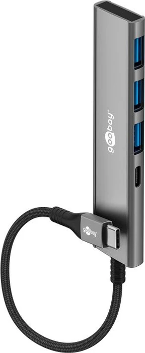 Wentronic goobay Slim 4-Port USB-Hub, 1x USB-C 3.0/3x USB-A 3.0, USB-C 3.0 [Stecker]