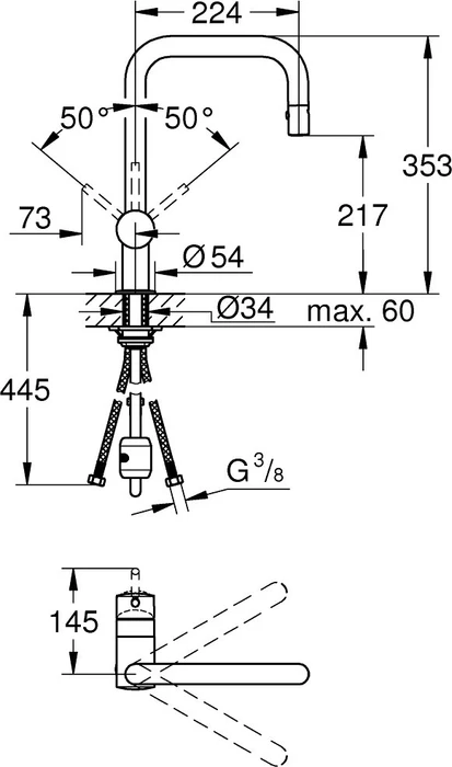 Grohe Minta Einhand-Spültischbatterie 1/2" chrom