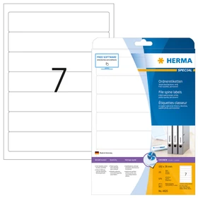Herma Ordneretiketten Inkjet, 192x38mm, weiß, 25 Blatt (175 Etiketten)