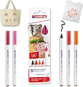 edding 4600 Textilmarker Warm Colors sortiert, 5er-Set