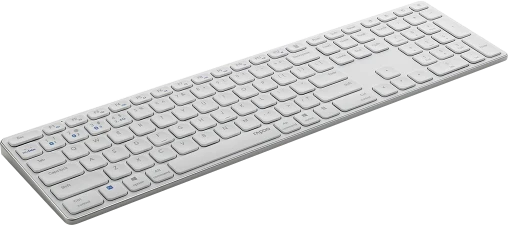Rapoo E9800M Multi-mode Wireless Ultra-slim Keyboard, weiß, USB/Bluetooth, DE