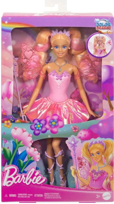 Mattel Barbie - Fantasy Feenpuppe mit Farbwechsel-Flügeln