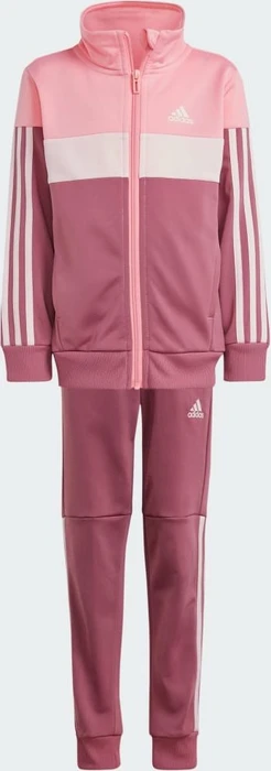 adidas Tiberio 3-Streifen Colorblock Shiny Trainingsanzug semi pink spark/preloved crimson/sandy pink (Junior)