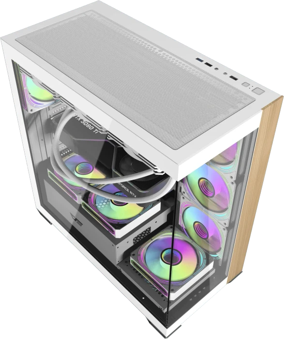 DarkFlash DS900W White, Glasfenster