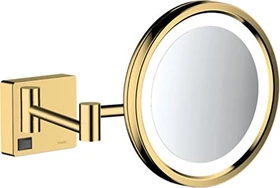 Hansgrohe AddStoris Kosmetikspiegel Rasierspiegel mit LED Leuchte gold poliert