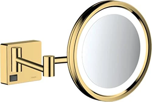 Hansgrohe AddStoris Kosmetikspiegel Rasierspiegel mit LED Leuchte gold poliert