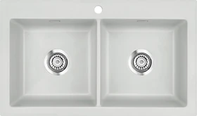 systemceram Mera Twin F Einbau Doppelspüle alu