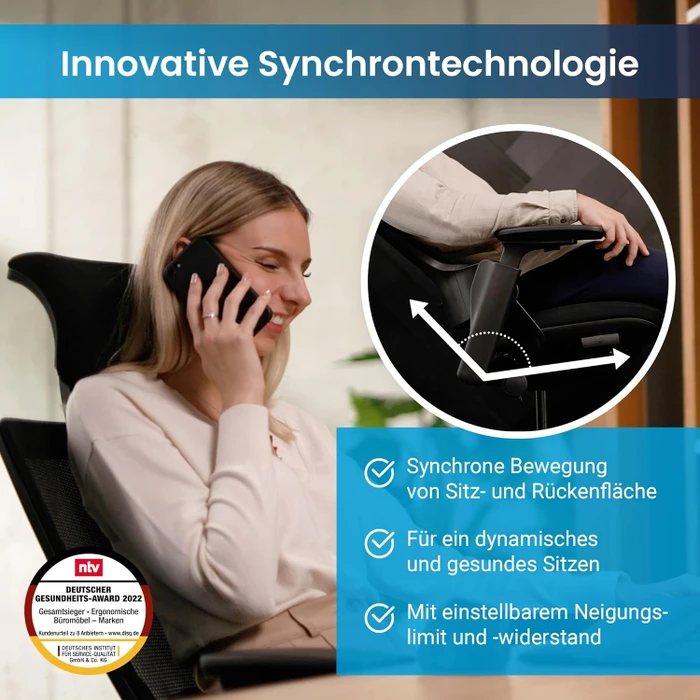 Ergotopia NextBack Bürostuhl, schwarz