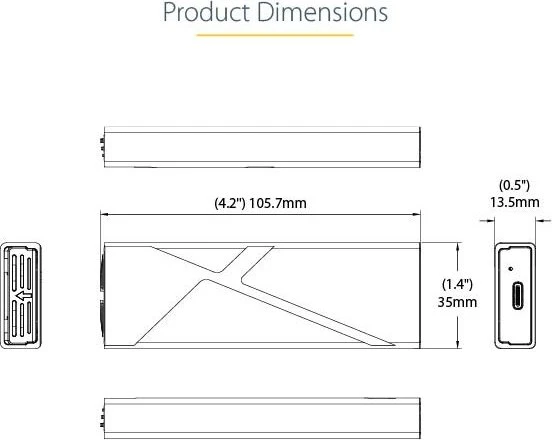 StarTech externes Gehäuse M.2 PCIe/SATA NVMe SSD, USB-C 3.1